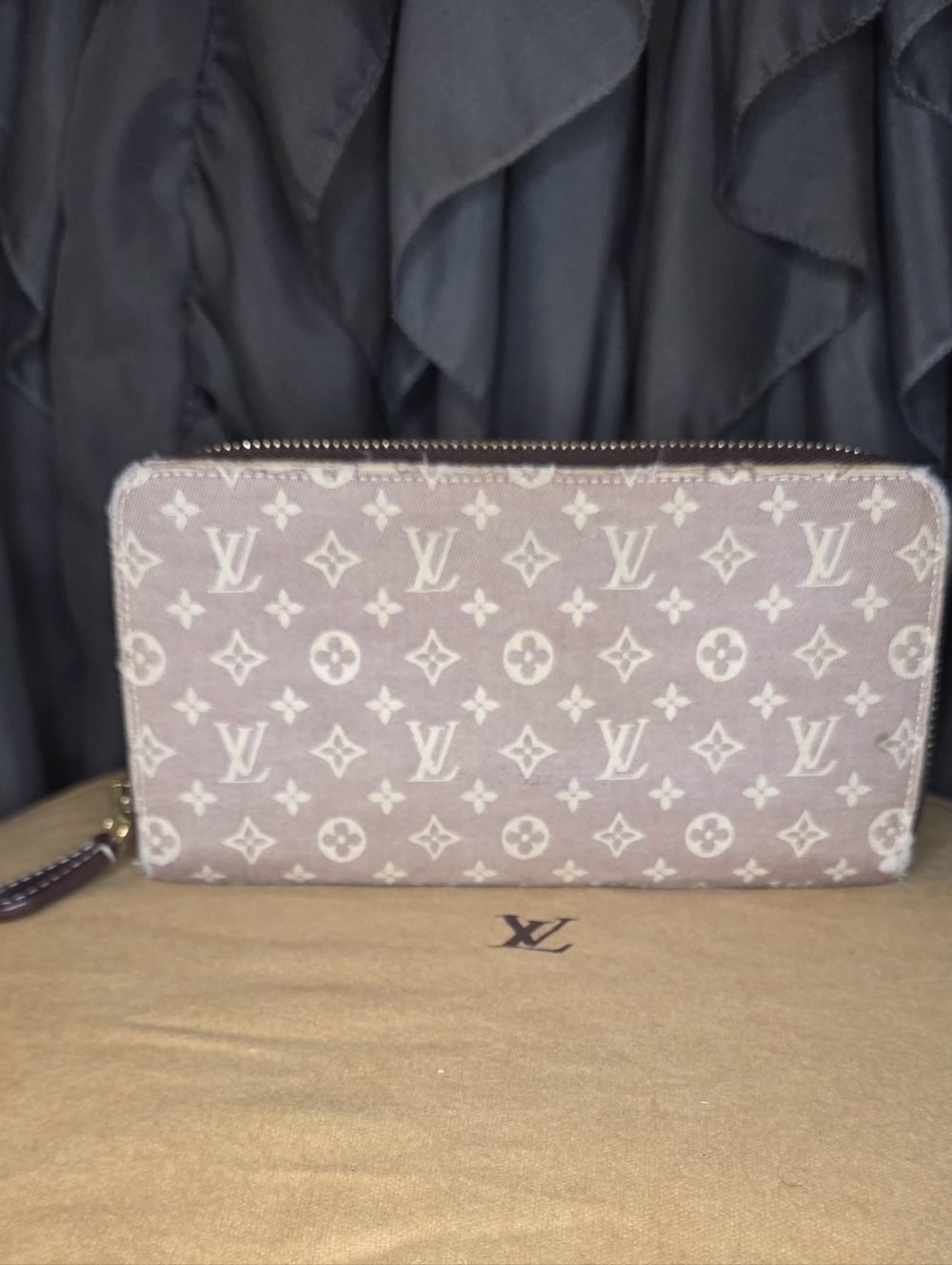 🤎🔥 Authentic Louis Vuitton Mini Lin Canvas Zip Around Wallet in Brown With COA